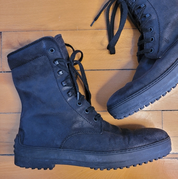 Tod's Other - Tod's Black Leather Lace-Up Boots